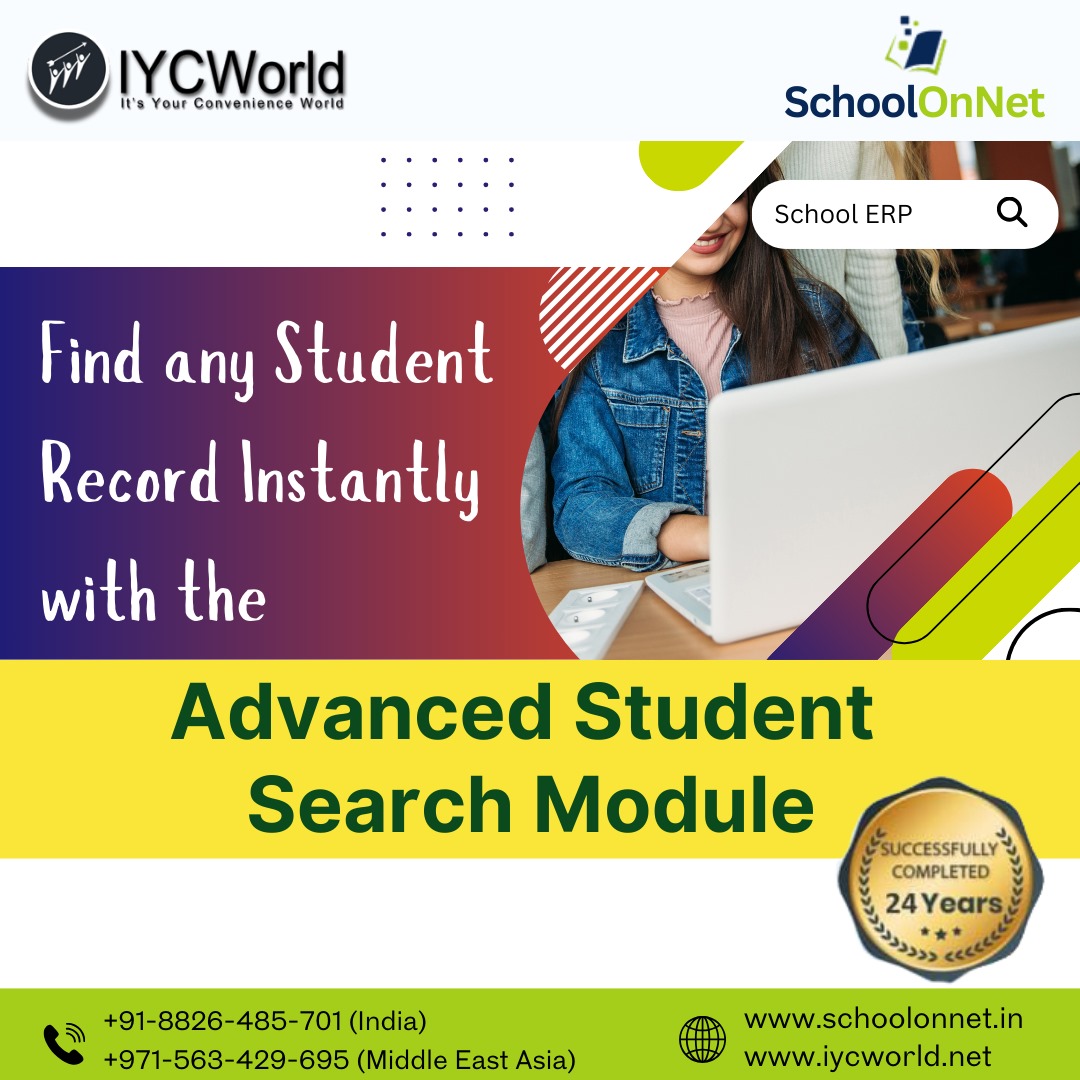 schoolonnet's tweet image. &quot;Save time with 𝐪𝐮𝐢𝐜𝐤 𝐚𝐧𝐝 𝐩𝐫𝐞𝐜𝐢𝐬𝐞 𝐬𝐭𝐮𝐝𝐞𝐧𝐭 𝐬𝐞𝐚𝐫𝐜𝐡𝐞𝐬 for any data or records.&quot;
📷Contact us today: +91-8826-485-701 (India), +971-563-429-695 (Middle East)
📷Visit us: schoolonnet.in
#erpsoftware #schoolerp #erpschoolsoftware #schoolstaff