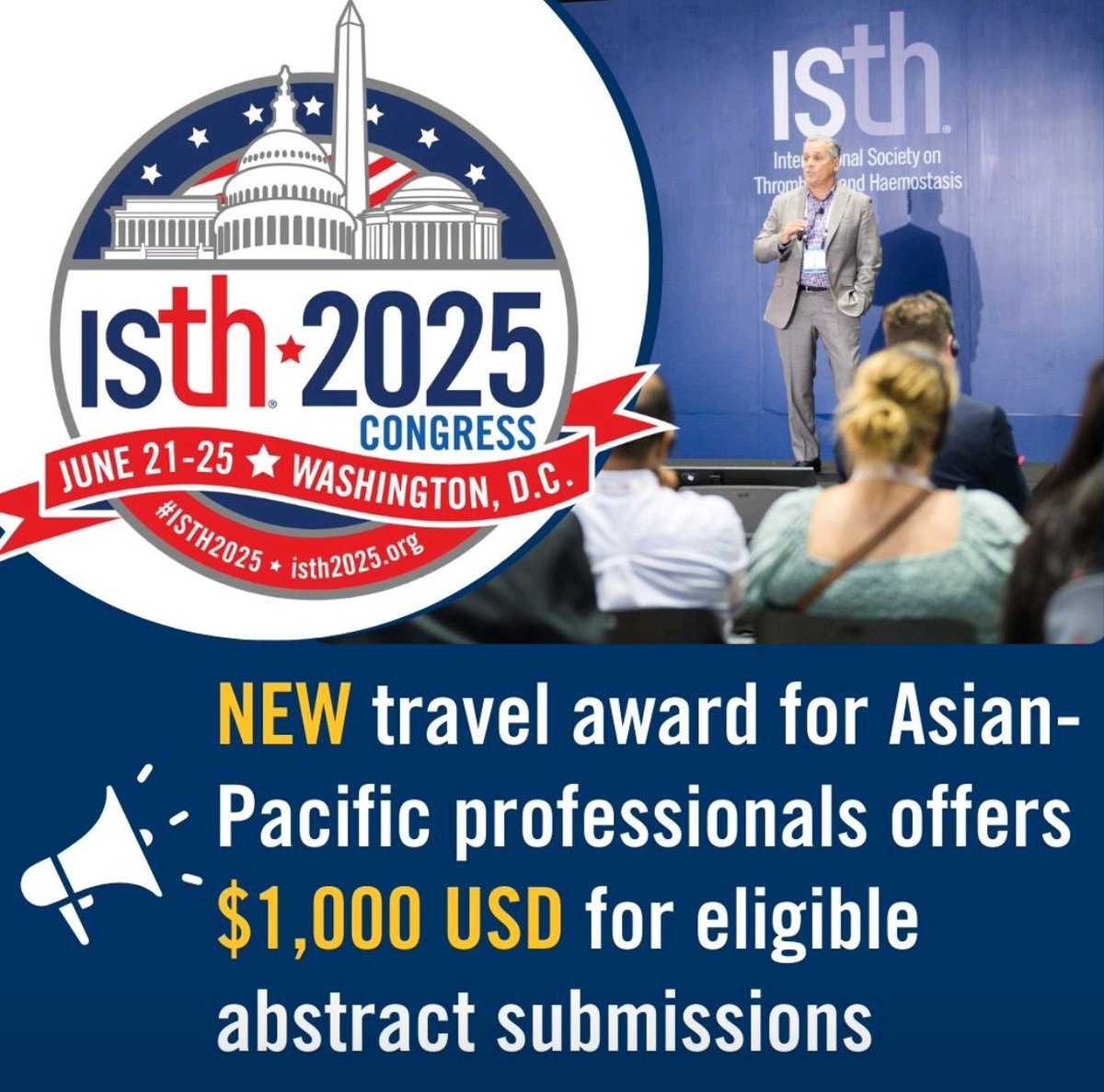 📢 Great opportunity for scientists from Asia Pacific region to participate📈 in the #ISTH2025.
Do not miss out on this Travel🛫 awards.