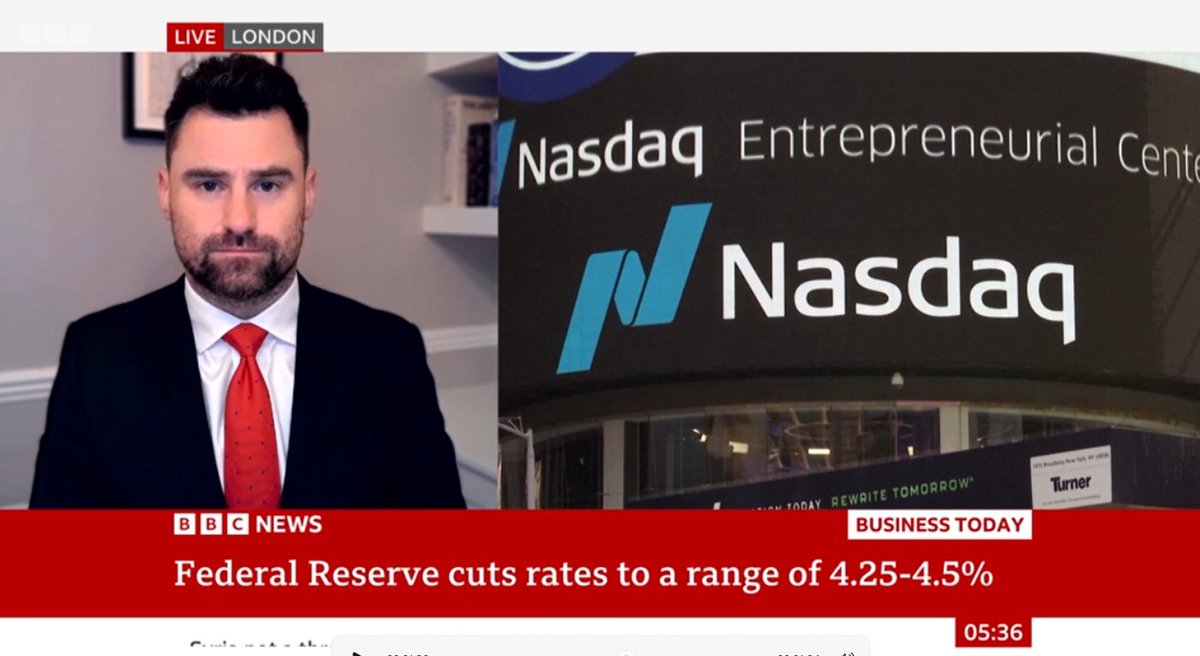 Craig Erlam (@craig_forex) on Twitter photo Is the Fed almost done with rate cuts after its third consecutive move on Wednesday? Why did Chair Powell's comments jolt the markets? I discussed this with <a href="/SallyBundockBBC/">Sally Bundock</a> on <a href="/BBCNews/">BBC News (UK)</a> <a href="/BBCWorld/">BBC News (World)</a> this morning. Check it out while you can (5:35) bbc.co.uk/iplayer/live/b… Is the Fed almost done with rate cuts after its third consecutive move on Wednesday? Why did Chair Powell's comments jolt the markets? I discussed this with <a href="/SallyBundockBBC/">Sally Bundock</a> on <a href="/BBCNews/">BBC News (UK)</a> <a href="/BBCWorld/">BBC News (World)</a> this morning. Check it out while you can (5:35) bbc.co.uk/iplayer/live/b…