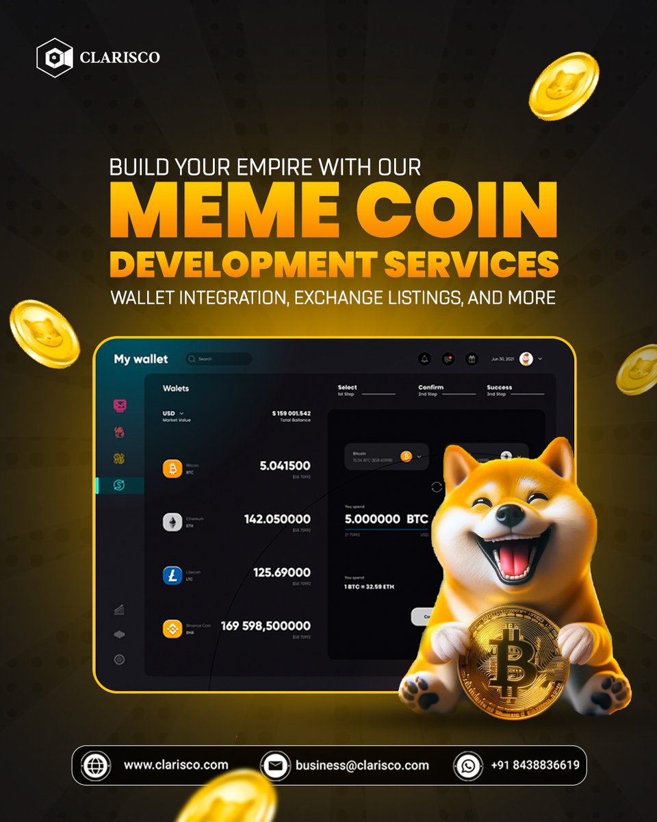 ClariscoSol's tweet image. Launch the next viral thing in the crypto market with our advanced &apos;Meme coin development services.&apos;

Want to know more?
bit.ly/3XtmEER

#clarisco #MemeCoinDevelopment #CryptoDevelopment #BlockchainDevelopment
#MemeCoin #CryptoServices #CryptoSolution