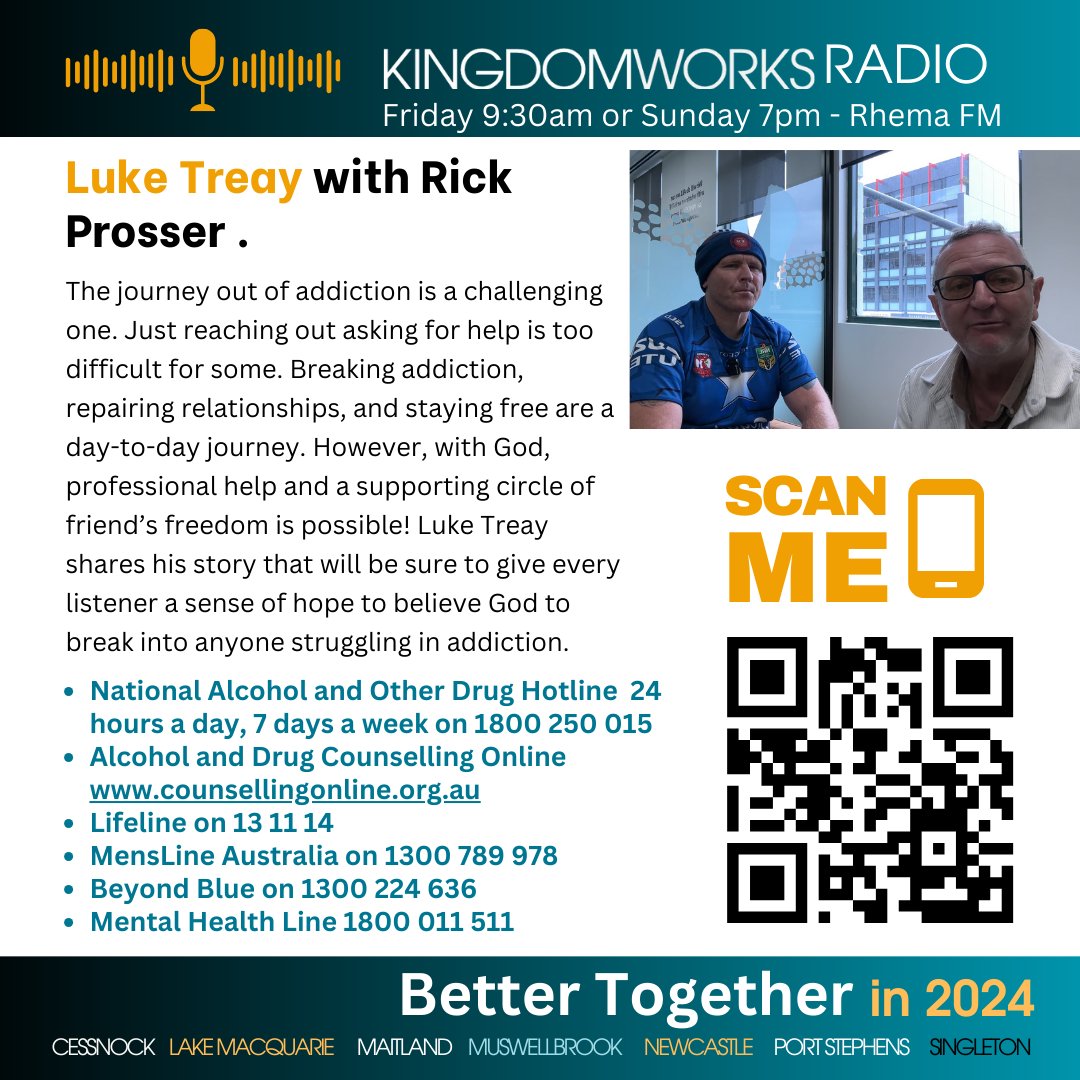 KWcityunity's tweet photo. Kingdomworks Radio, Friday 9:30am or Sunday, 7pm on Rhema FM Newcastle. or listen now https://t.co/xfL2oYxQZF
#BetterTogether https://t.co/1FMAJpWHL1