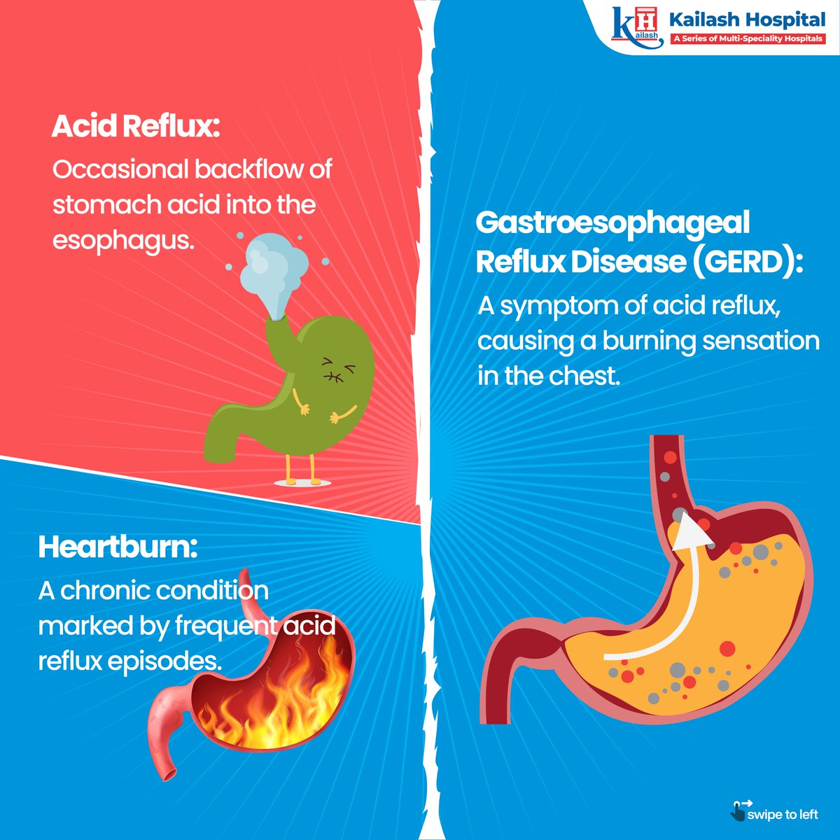 KailashHealth's tweet image. Not all the gastro problems seem similar! Know the difference and treat it effectively.

Learn more: kailashhealthcare.com

#GERD #Acidity #acidrefluc #gastroproblems #burningsensation