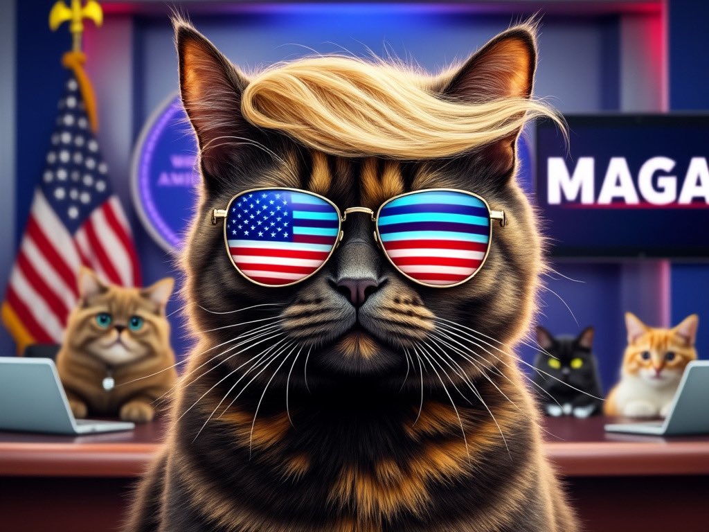 TrumpCatLeader's tweet photo. ๐พ Happy Wednesday, patriots! ๐๐บ Drop your handles, follow, and follow backโletโs keep growing stronger together with the #TrumpCatLeader! ๐ฑ๐บ๐ธ Together, weโll make America purr-fect! #CatsForTrump #MAGA #WednesdayTrain https://t.co/oftdEqmROe