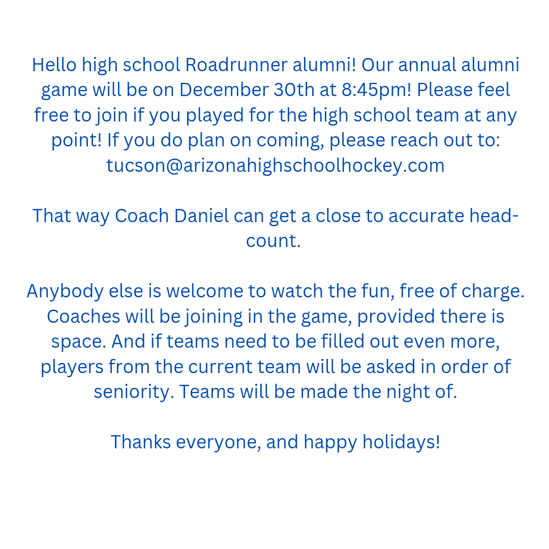 JrRoadrunners's tweet photo. High School Roadrunners Alumni Game! https://t.co/ndPZY9eUCl