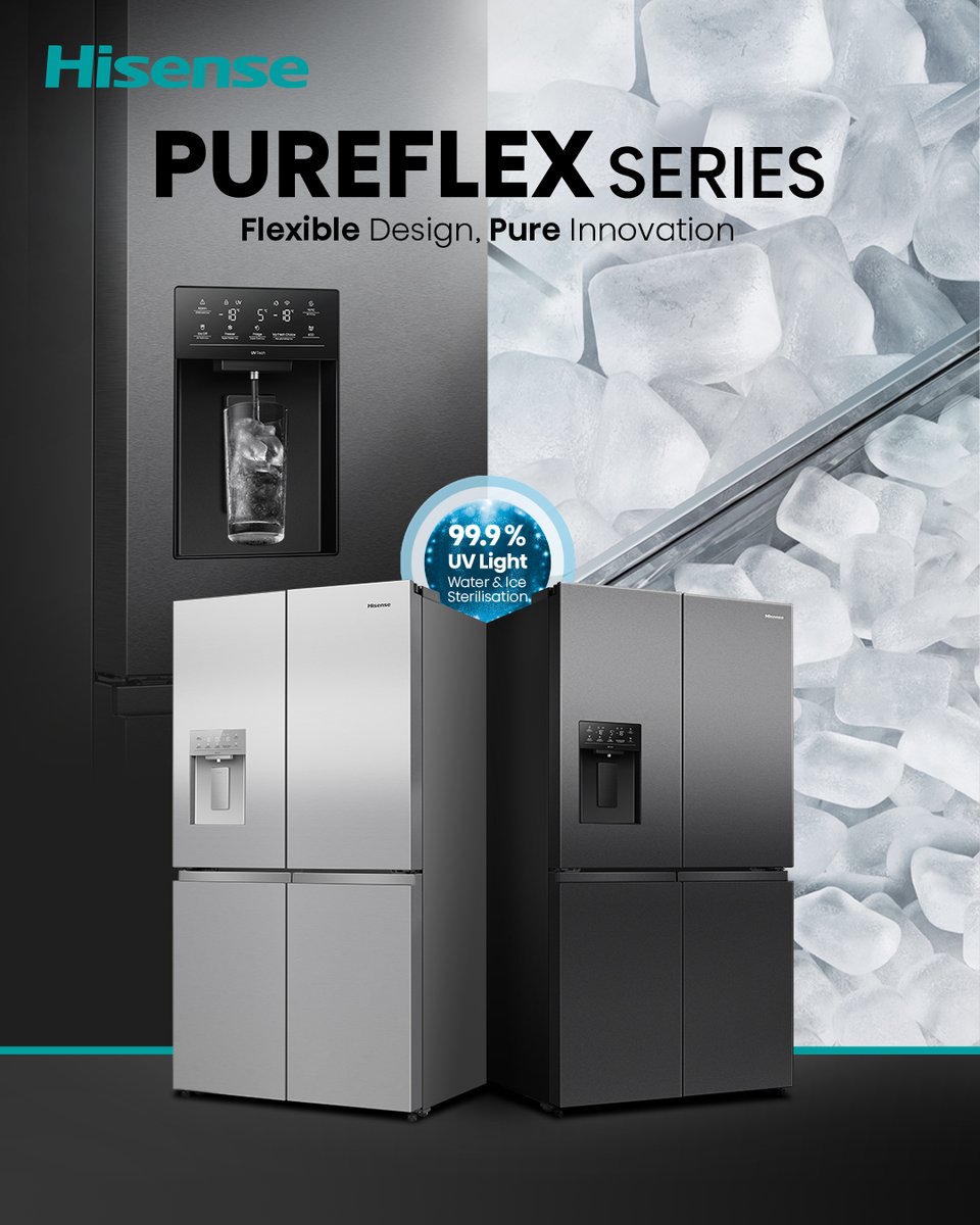 Clean water, cool bills. Our new PureFlex range boasts UV treated water &amp; dual shaped ice plus a 4.5 star energy rating - because the only thing cooler than your fridge should be your savings.
