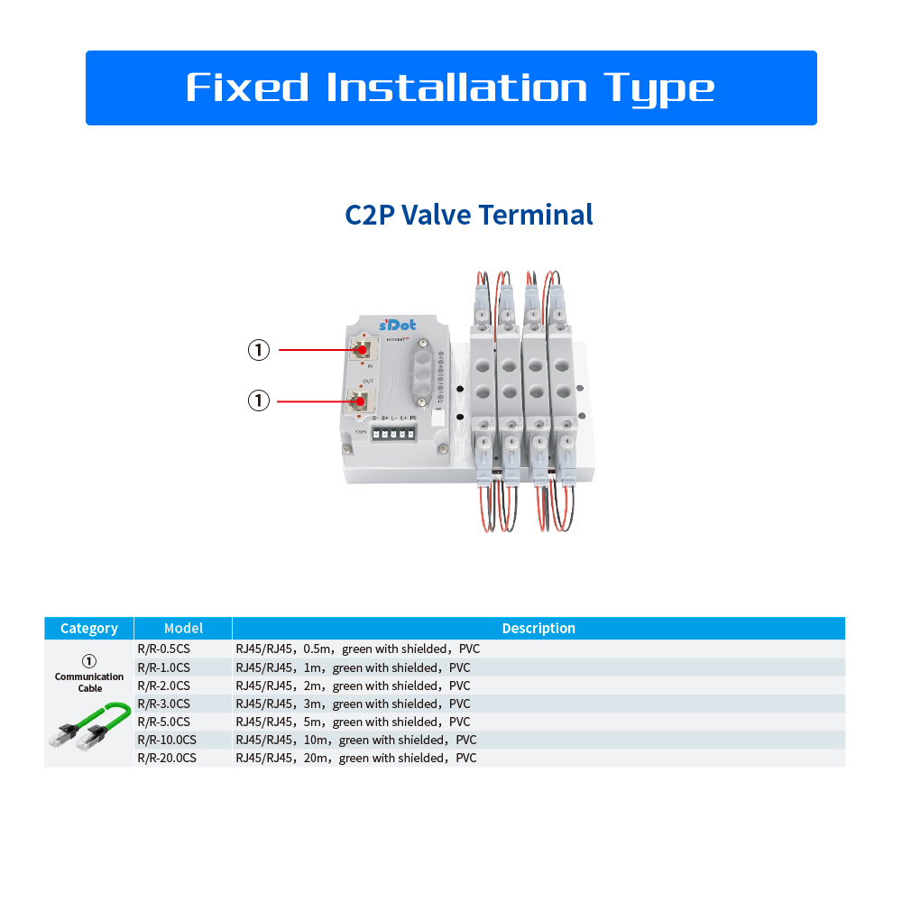 Let's see which fixed installation type communication cable is used for valve terminal💡