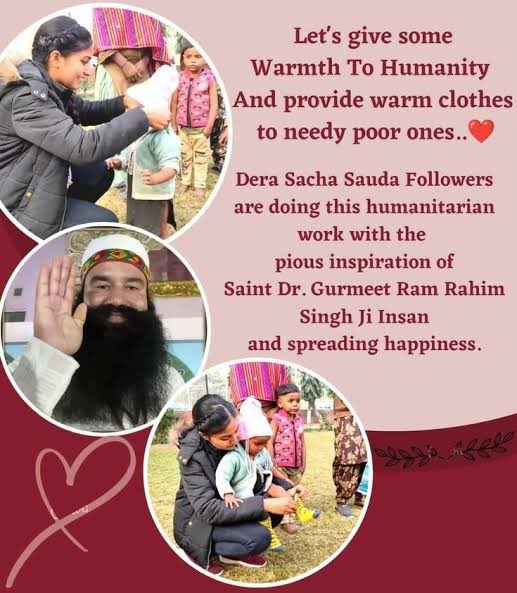 IshantSunaria's tweet photo. In this chilling effect of winters people gat affected from health issues. As taught by Saint Dr MSG Insan ji, followers of Dera Sacha Sauda donating warm clothes, socks, caps, blanket etc to needy poor people. 

#WinterAid https://t.co/YbVWnONJjy