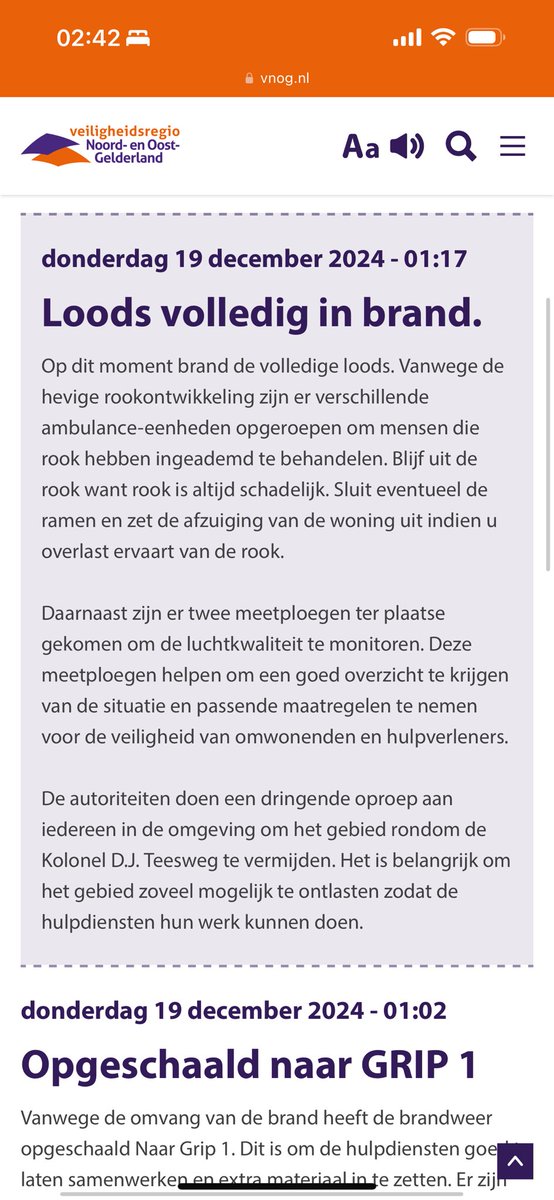 Flinke stankoverlast door sterke brandlucht in Wezep