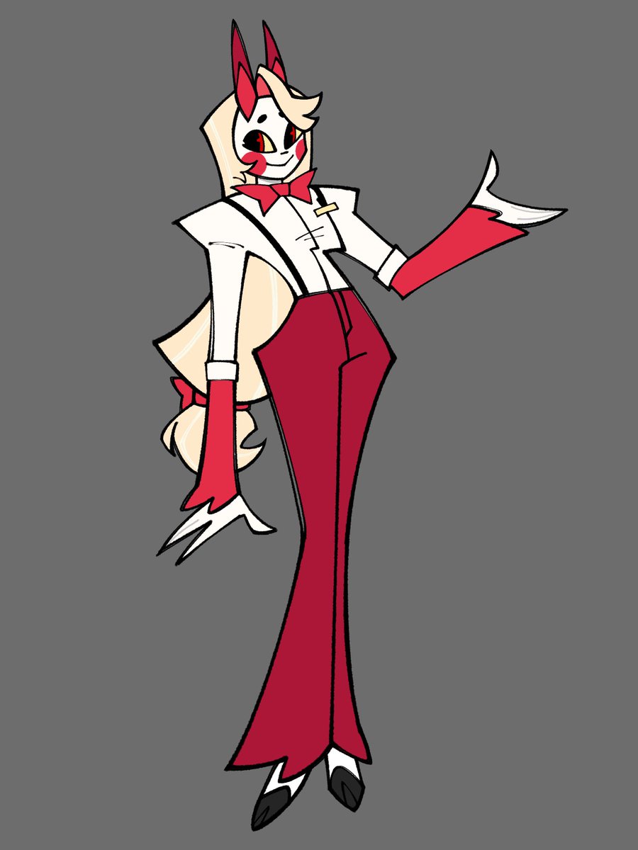 plastikbug's tweet photo. Have a Charlie and Vaggie redesign 🍎🗡️ https://t.co/vsCm6dfE9q