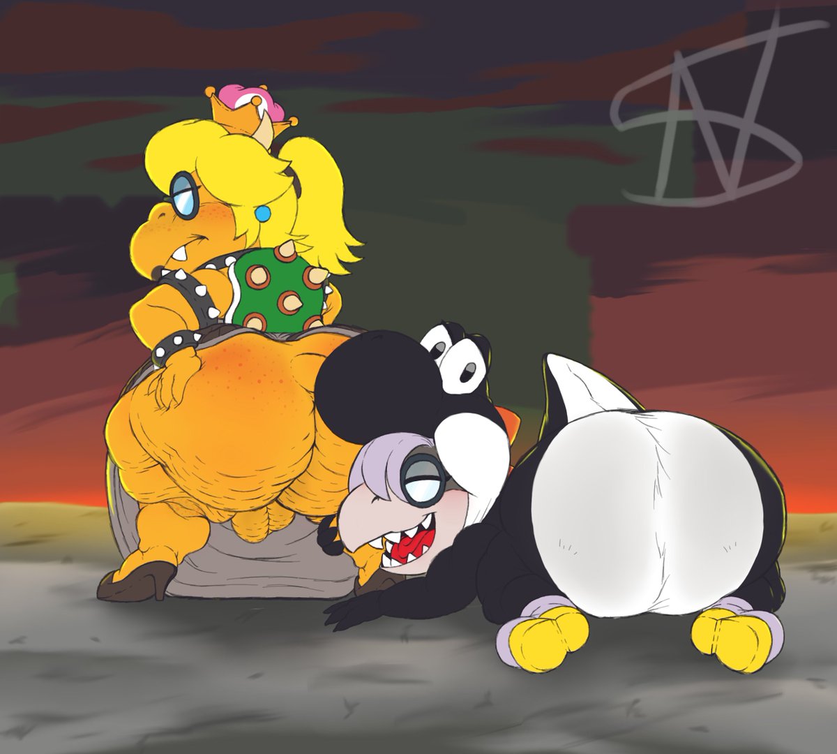 A "Princess" and 'her' "Yoshi"
drawing I made for October that I didn't finish until now 
Alts down below🔽