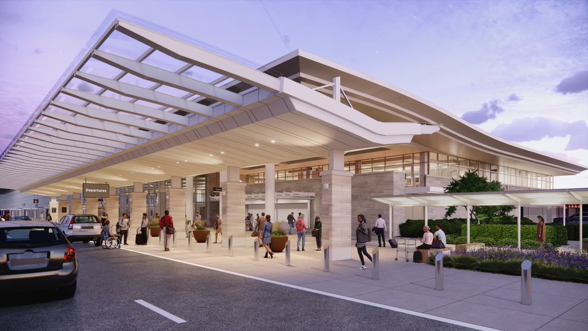 LITAirport's tweet photo. Exciting news! Today, we broke ground on a $5.2 million curbside canopy. During bad weather, the canopy will keep passengers dry & comfortable while unloading at ticketing. Construction starts right after the holidays & will be completed by next fall. #AirportImprovements #FlyLIT https://t.co/rfzcPje65D