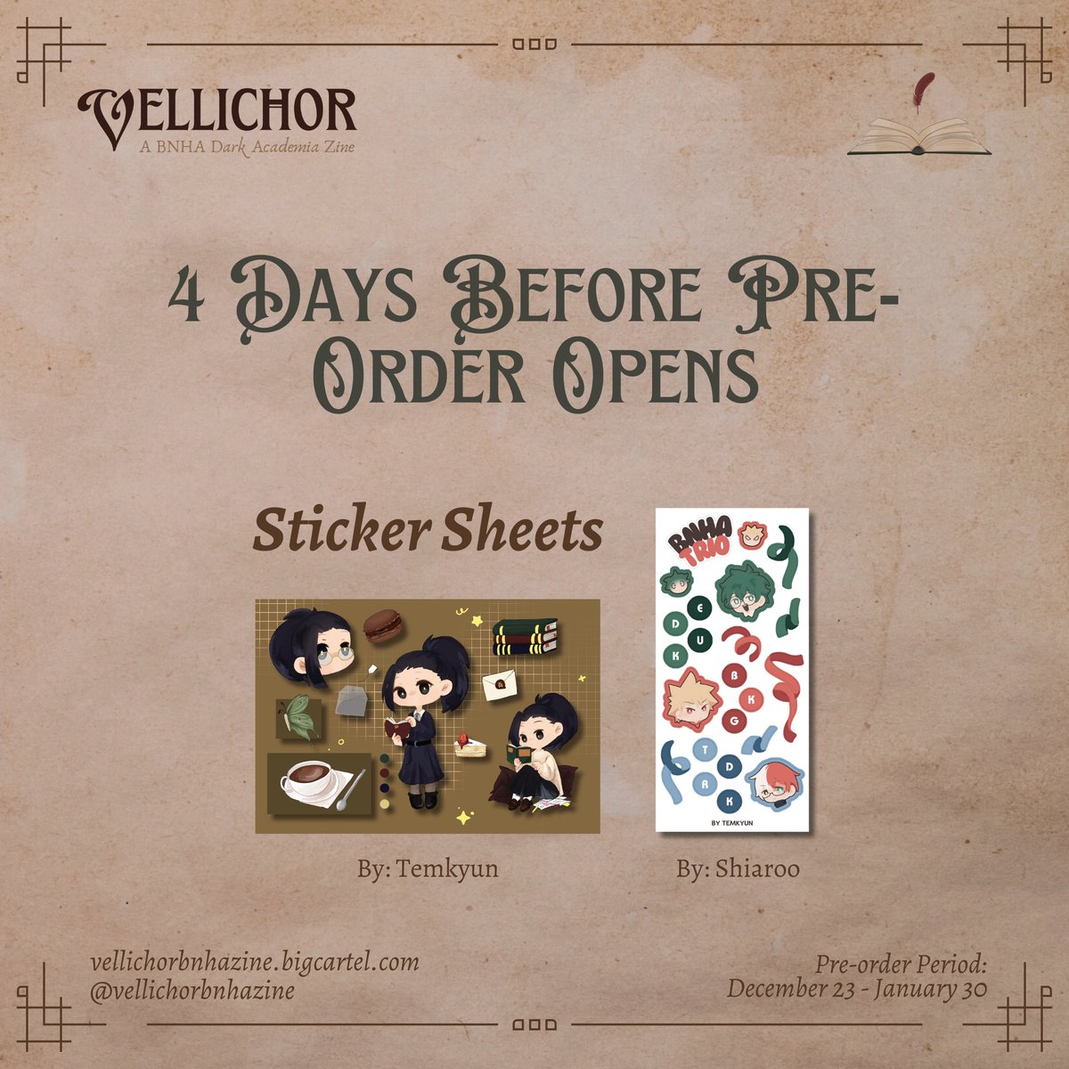 We're just 4 days away from pre-orders!

Have a glance out stickers by <a href="/temkyun_/">acc closed!</a> and <a href="/Shiaroo_/">shia</a> available in our Magnum Opus and Tome bundles!