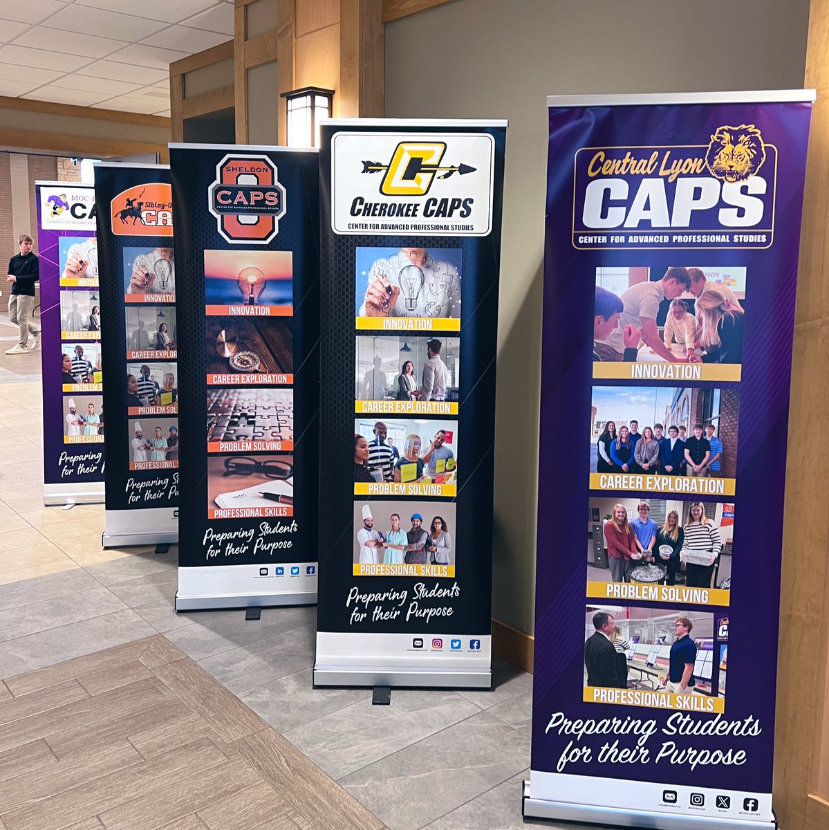 clcaps's tweet image. Wrapped up the semester with the Siouxland CAPS Innovation Showcase. Inspiring to hear the impact CAPS has in NW IA! Shoutout to our associate, Mason, for helping kick off the event with a great speech about leadership in CAPS.

Thank you @CrossroadsPavi1 for hosting our event!