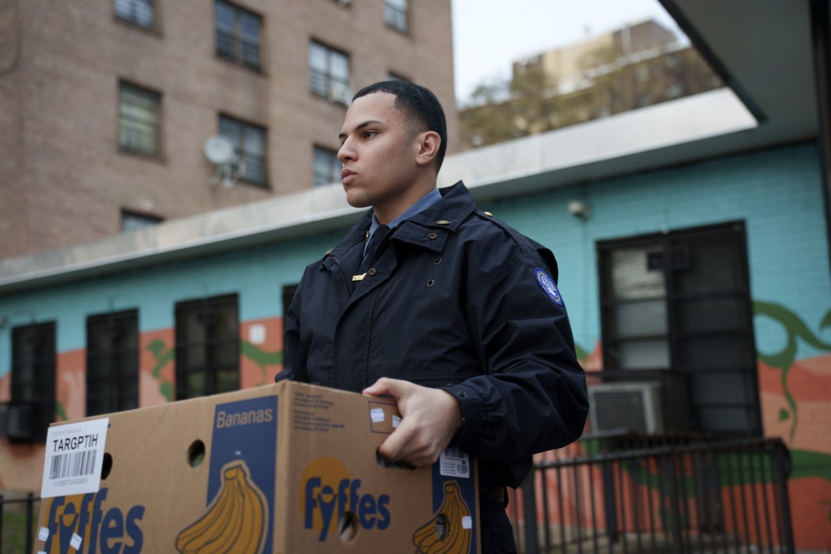 Today, #NYPDCADETS in conjunction with Gotham Food Pantry were out  at the Bushwick Hylan Cornerstone Community Center distributing  food to those in need and  helping reduce food insecurity.