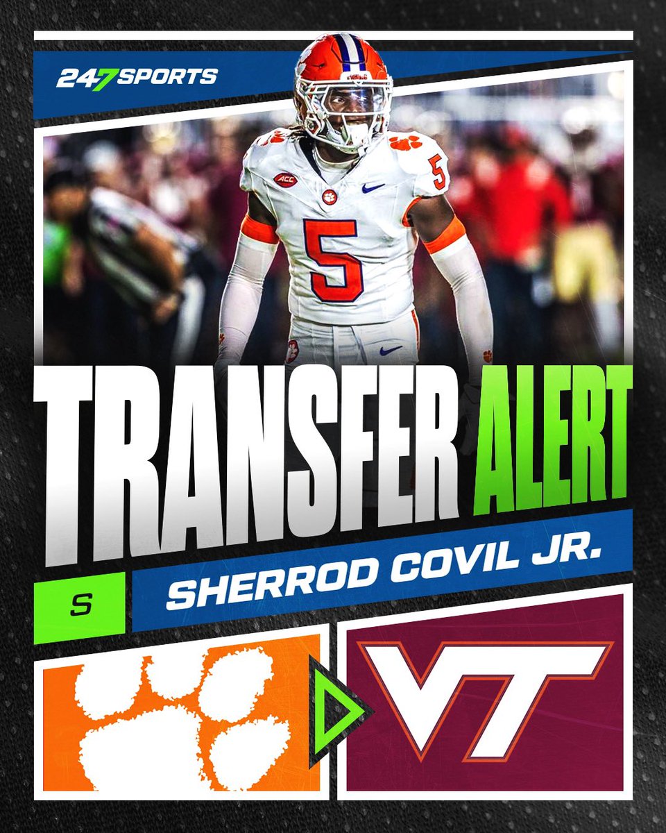 kolby_crawford's tweet photo. BREAKING: Clemson transfer S Sherrod Covil Jr. has committed to Virginia Tech

The 5’11 200 lb. defensive back from Chesapeake, Va. had 12 tackles and a PBU this season

1 year of eligibility remaining

Story: https://t.co/b7JkzxWYqA https://t.co/ebUe5Vqa4w