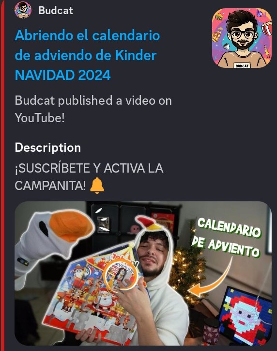 InfoBudcat's tweet photo. 📣 Nuevo video de Budcat en su canal de YouTube 🎄🍫
Es Impactante...🎄
Dale like, comenta y comparte 🍫
#Budcat #YouTube #Navidad2024 #Adviento #gamer #creadordecontenido #twitchpartner #Colombia #PuertoRico #Increible #Impactante #wow #twitchtv
https://t.co/4vwYKxaTCm https://t.co/bTCg8ySZA0