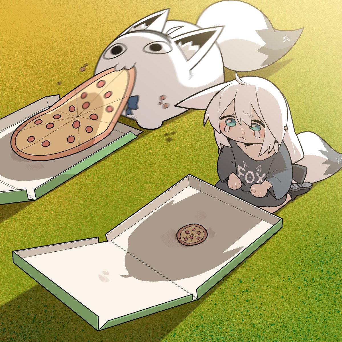 🦊🥺🍕 #絵フブキ