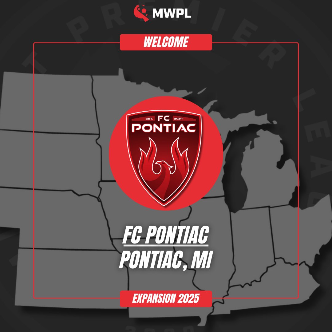 𝐄𝐗𝐏𝐀𝐍𝐒𝐈𝐎𝐍 𝟐𝟎𝟐𝟓

We are excited to welcome 𝐅𝐂 𝐏𝐨𝐧𝐭𝐢𝐚𝐜 to the MWPL for the 2025 season! 🔴⚫

The newly launched Metro Detroit club is the 4th new team to join the Great Lakes Conference for next season.

📢🔗: midwestpl.com/2024/12/19/mwp…

#midwestgrown