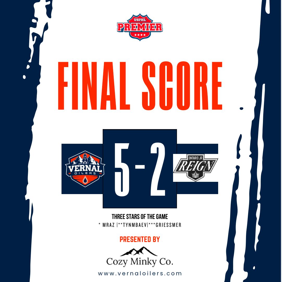 VernalOilers's tweet photo. The Vernal Oilers win their first game in Las Vegas with a 5-2 win over the Ontario Jr Reign. That 25 in row, whooooo.
#vernaloilers #andanotherone #northwestchamps
#lasvegas #vernalutah #thisisvernal #vernalvseverybody #welovehaters #usphl #usphlpremier #jrahockey #jrhockey https://t.co/jKQON8BWAF