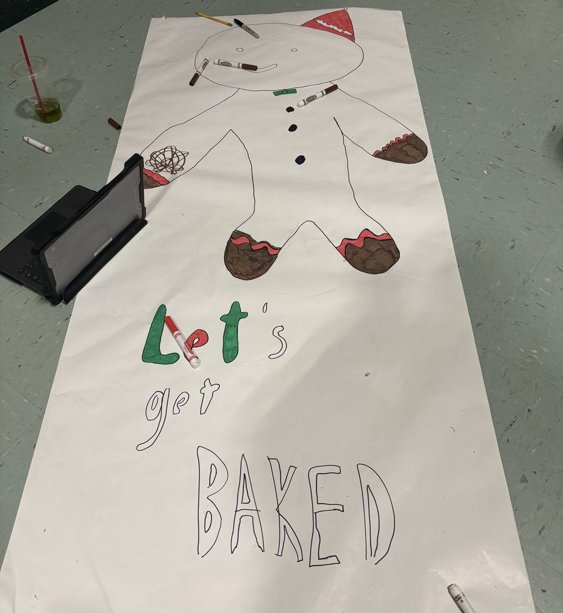 Innocent door decorating in the fifth grade wing at school. Thankfully it was intercepted before put on display.