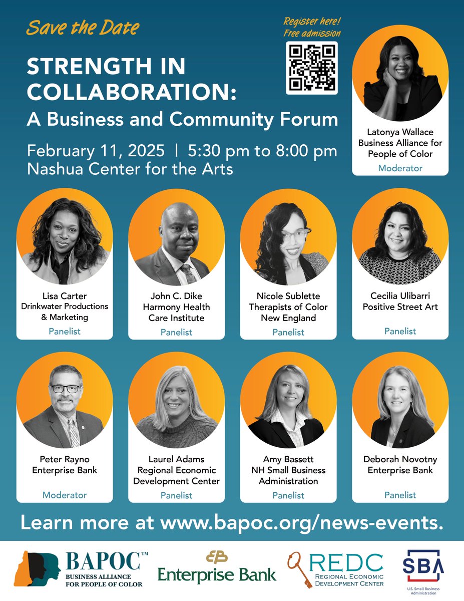 Networking event at the Nashua Center for the Arts. Whether you’re a business owner, community leader, or looking to make a difference, this event offers valuable insights and 1:1 opportunities to help you succeed. 💼✨
 
📅 Register now! eventbrite.com/e/strength-in-…