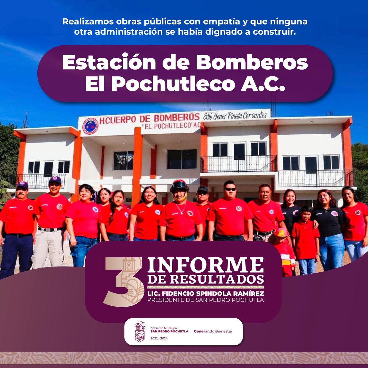 IMJUVEP's tweet photo. #3erInformePochutla | 🚒 Seguridad que transforma 🚒

La Estación de Bomberos "El Pochutleco" es una realidad en San Pedro Pochutla. Con esta obra, garantizamos una respuesta eficiente ante emergencias y reforzamos la seguridad de nuestra gente. https://t.co/p9JiIqllvv