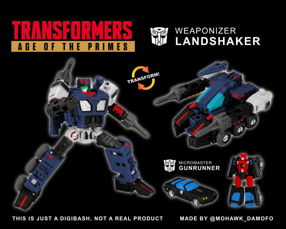 Mohawk_DaMofo's tweet photo. Transformers AOTP G1 Universe Micromaster Gunrunner & Weaponizer Landshaker!!!
#Transformers #ใใฉใณในใใฉใผใใผ #Autobot #Micromaster #Digibash #Maccadam https://t.co/UaRNLrBkHx