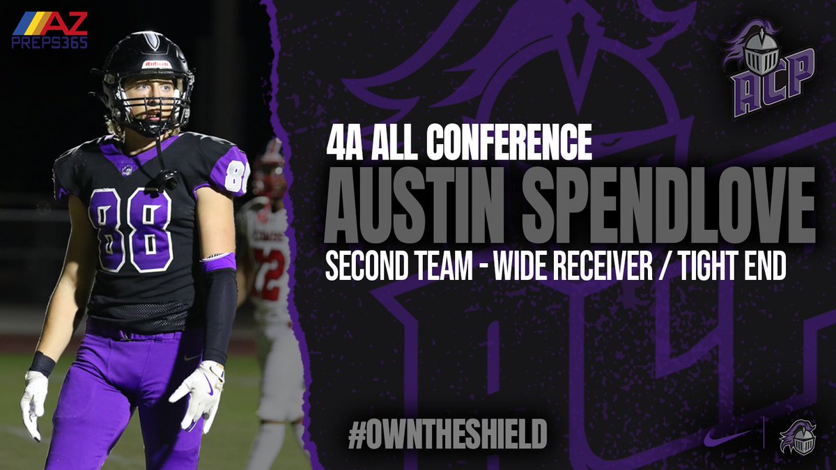 AZ College Prep Football (@acpfootball17) on Twitter photo Congratulations <a href="/AustinSpen88/">Austin Spendlove</a>
4A - 2nd Team WR / Tight End
Dangerous in the passing game, ruthless in the running game! ⚔️💪 Congratulations <a href="/AustinSpen88/">Austin Spendlove</a>
4A - 2nd Team WR / Tight End
Dangerous in the passing game, ruthless in the running game! ⚔️💪