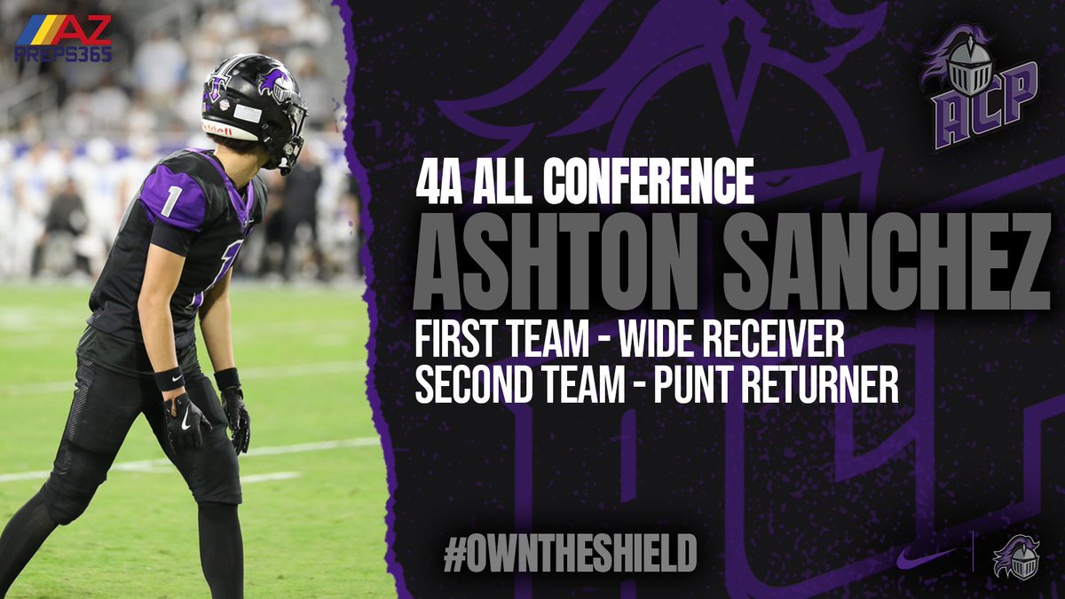 AZ College Prep Football (@acpfootball17) on Twitter photo Congratulations <a href="/Ashton_Sanchez5/">Ashton Sanchez</a>
4A - 1st Team Wide Receiver AND
4A - 2nd Team Punt Returner
Great Junior season. Deadly from anywhere on the field. ⚔️💪 Congratulations <a href="/Ashton_Sanchez5/">Ashton Sanchez</a>
4A - 1st Team Wide Receiver AND
4A - 2nd Team Punt Returner
Great Junior season. Deadly from anywhere on the field. ⚔️💪