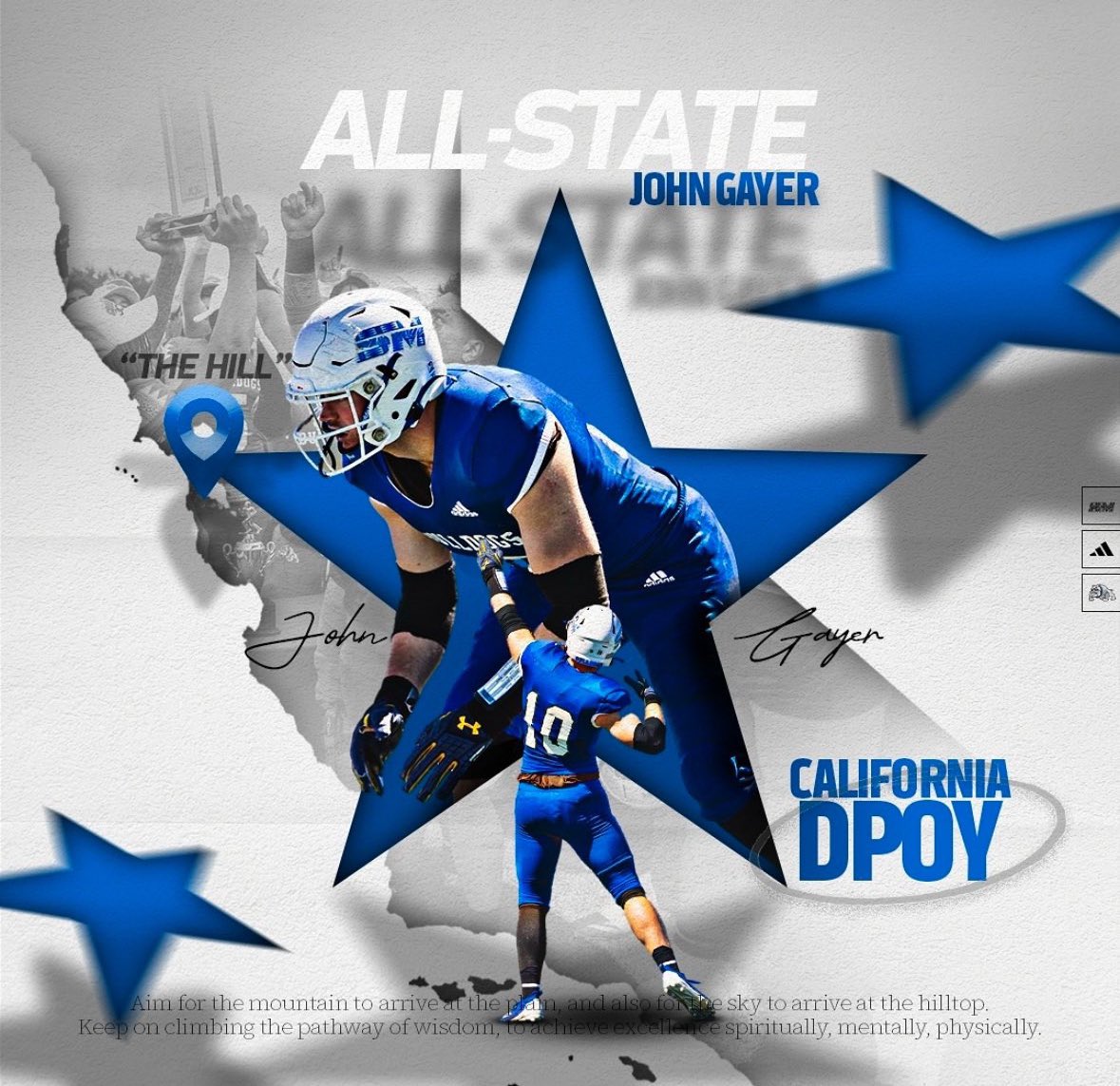 Honored to be named 1st Team All American and California Defensive Player Of the Year!