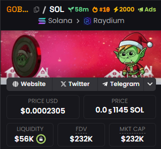 Christmas Goblin (@goblin_onsol) on Twitter photo TOP #10 ON DEX WITH x2000 BOOSTS! 🔋
$SOL WALLETS⬇️ TOP #10 ON DEX WITH x2000 BOOSTS! 🔋
$SOL WALLETS⬇️