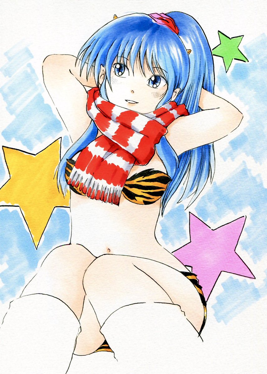 ラム・インベーダー(うる星やつら) 「#あなたの描いたマフラー女子を見せて 」|まるも☆『きゃぴ』Kindle版発売中！のイラスト