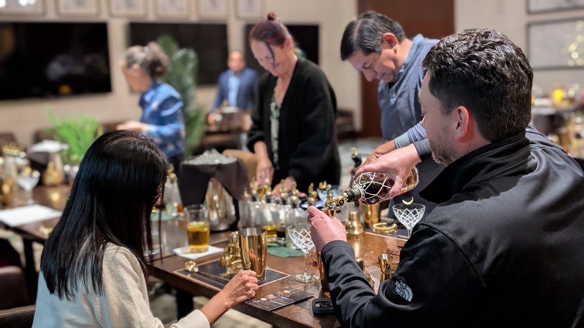 TPCSanAntonio's tweet image. What better way to kick off the Christmas countdown than a cocktail-making class with Brugal Rum! 🍹🎄 Huge thanks to the amazing team for a fantastic evening filled with delicious drinks, great food, and lots of fun with friends! 🎉 #BrugalRum #HolidayCheers #ChristmasFun