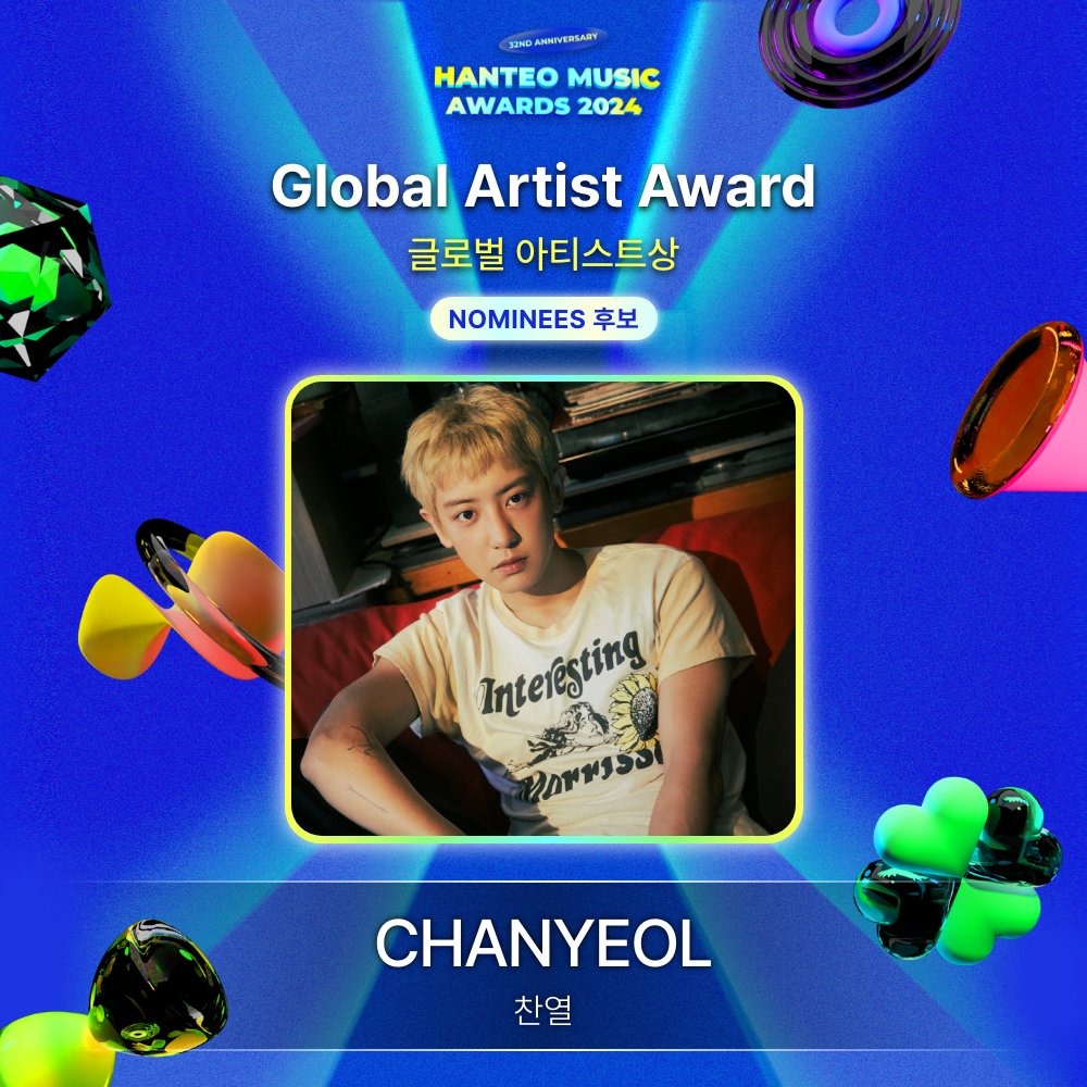 Hanteo_HMAs's tweet image. #32주년한터뮤직어워즈2024
#32NDHANTEOMUSICAWARDS2024

📢후보자 공개 Nominees Announcement
🏆글로벌 아티스트상 / Global Artist Award

#CHANYEOL #찬열 
@weareoneEXO

🗓️Round 1 : 12/23 12PM ~ 12/29 12PM (KST)
📌 bit.ly/4gIijok 
🎫 bit.ly/3VgM2fH