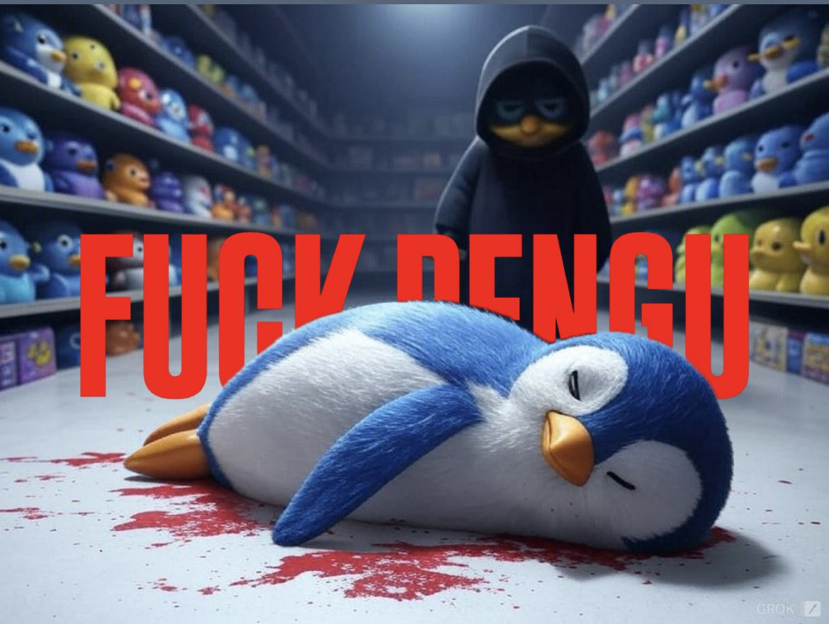 FVCKPENGU's tweet photo. @SebyGWeb3 @LucaNetz @pudgypenguins FUCK $PENGU &amp; FVCK ALL THOSE IN HIS WAKE. 

I AM WRATH 💀 https://t.co/7GXRPzTUK8