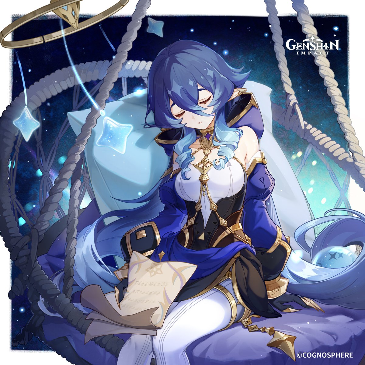 Happy Birthday, #Layla! #GenshinImpact

Writing papers and preparing for finals at the same time? No wonder she can fall asleep just sitting here.
Huh, these questions don't even look that hard. What's the big de—
Wait a second... A three-year starlog compilation? The full