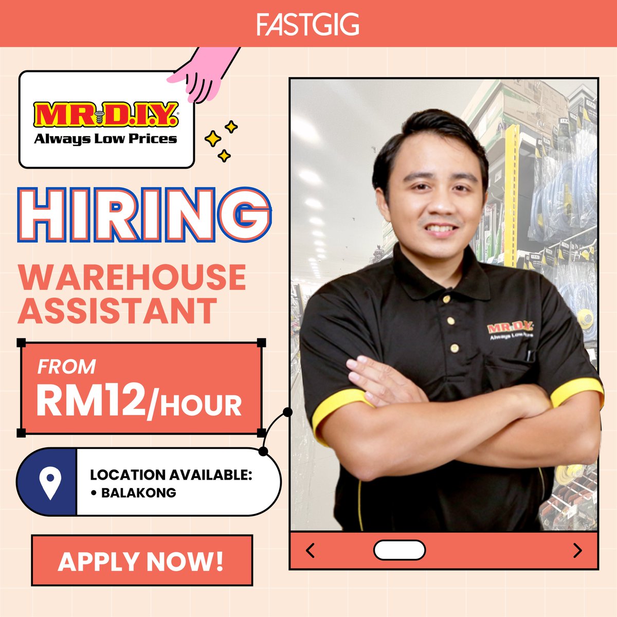 FastGigMY's tweet photo. 1. Nandos I Service Crew &amp; Kitchen Crew
2. https://t.co/grVqAPE4rA I Warehouse Assistant
3. Isetan I Service Crew, Kitchen Helper, Dish Washer &amp; Hall Service
4. Mydin I Cashier
5. A&amp;W I Kitchen Crew

Download FastGig App and Apply now! 
https://t.co/j85F2ll9gD  

#fastgig https://t.co/6ybW1r9WZC