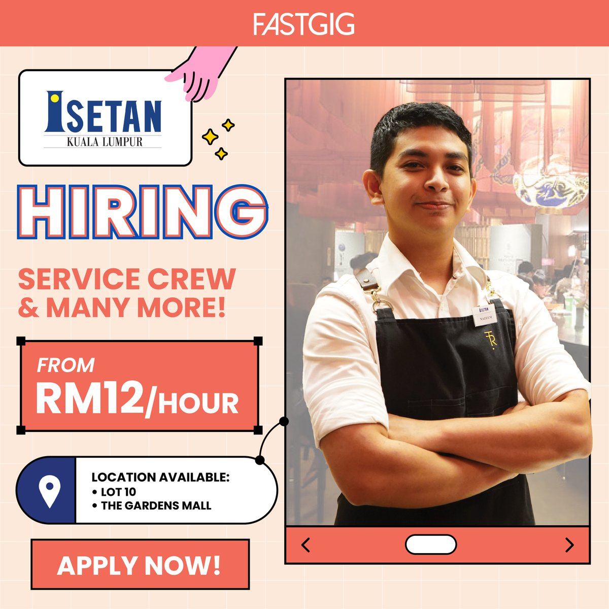 FastGigMY's tweet photo. 1. Nandos I Service Crew &amp; Kitchen Crew
2. https://t.co/grVqAPE4rA I Warehouse Assistant
3. Isetan I Service Crew, Kitchen Helper, Dish Washer &amp; Hall Service
4. Mydin I Cashier
5. A&amp;W I Kitchen Crew

Download FastGig App and Apply now! 
https://t.co/j85F2ll9gD  

#fastgig https://t.co/6ybW1r9WZC
