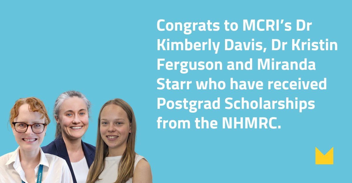 MCRI_for_kids's tweet photo. Congrats to #MCRI’s Dr Kimberly Davis, Dr Kristin Ferguson &amp; Miranda Starr who have received Postgrad Scholarships from the @nhmrc to further their work across #StrepA, #neonatal and food #allergy research. | #MedicalResearch @Mark_Butler_MP

Read more 👉 https://t.co/oatUa4UGIt https://t.co/CbH6d9hZqr