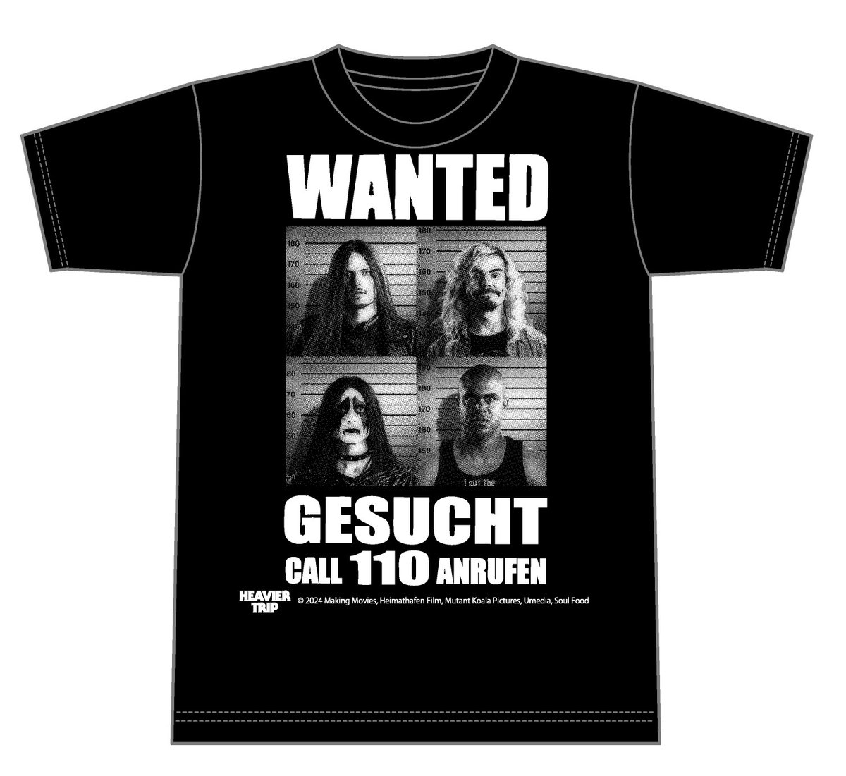 指名手配」Tシャツ 4,600円(税込) サイズM、L、XL 劇中脱獄を試み指名 
