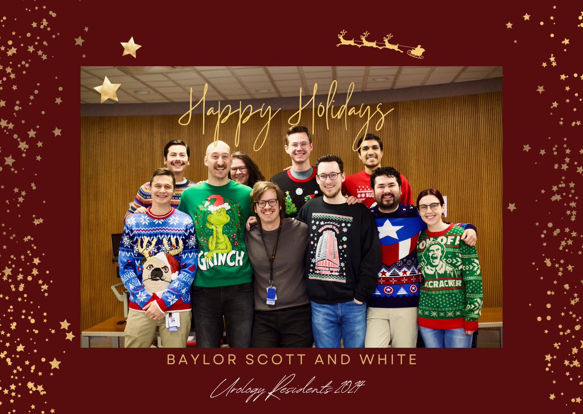 Happy holidays from <a href="/BSWHTemple_Urol/">BSW Urology Residency</a>. Wishing you minimal hematuria consults and maximal drainage.
