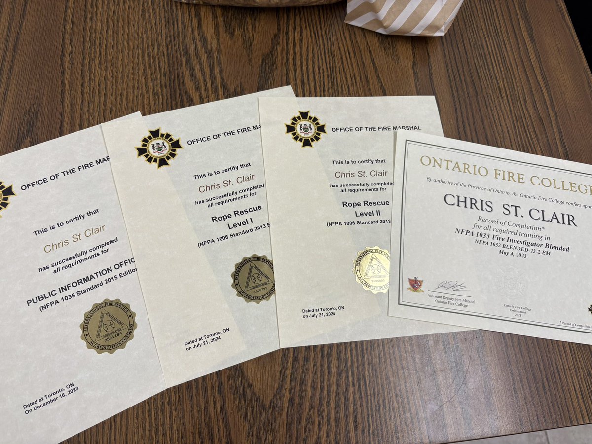 Adding another 3 NFPA certificates to my portfolio and awaiting 1 more.