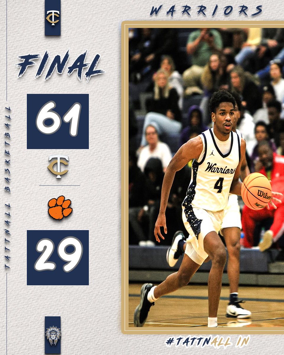 WARRIORS WIN! 

Tattnall was led tonight by: 
#23 <a href="/JustinMcmil1/">Justin McMillian</a> - 15 points, 12 rebounds
#4 <a href="/jawan557/">Jawan “Wan” Williams</a> - 12 points, 5 rebounds 
#31 <a href="/keyoncalhoun11/">keyon Calhoun</a> - 11 points, 7 steals, 7 assists 
#ALLIN