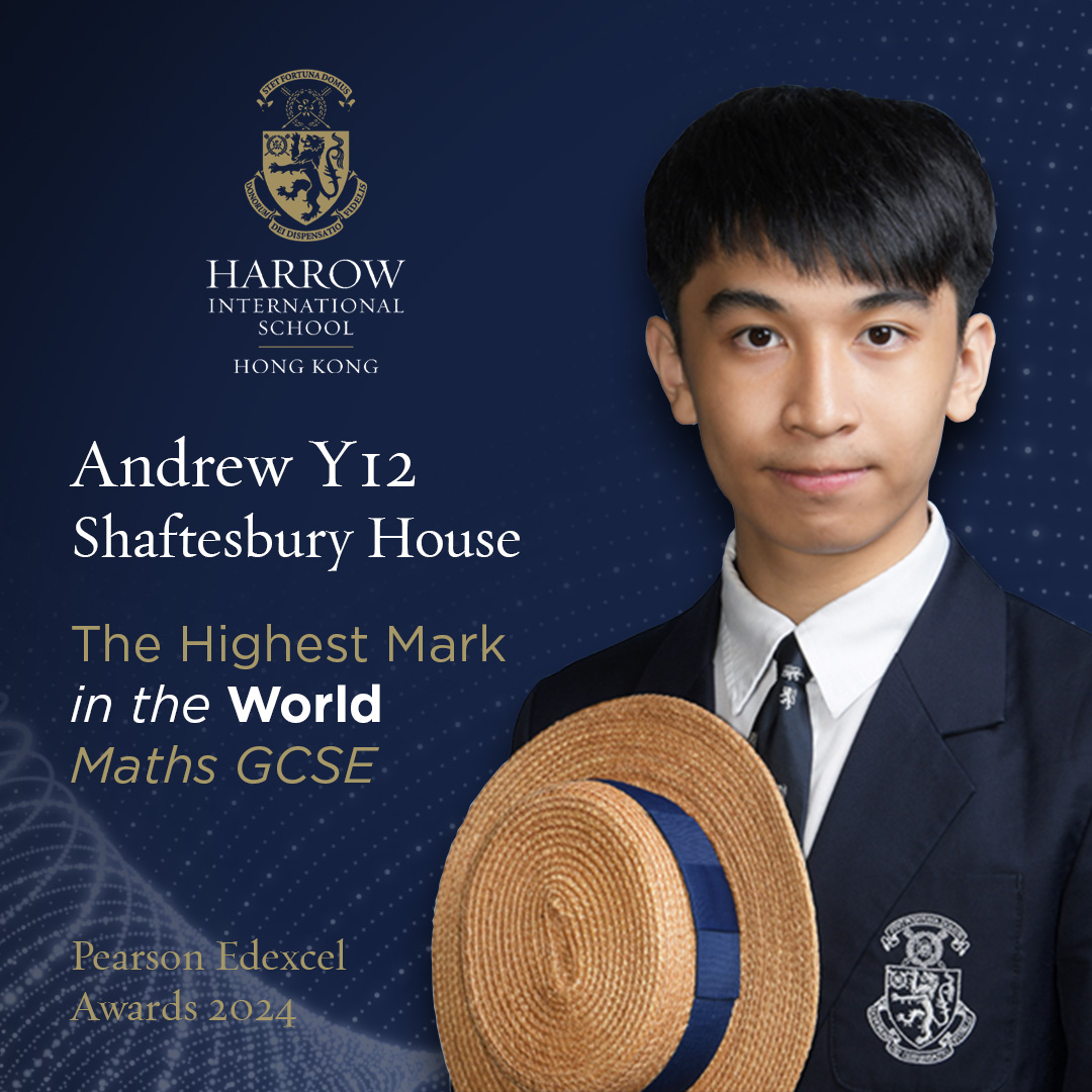 Harrow_HK's tweet photo. A round of applause for Andrew of Year 12, Shaftesbury House for achieving the Highest Mark in the World for GCSE Maths. #highacheiver #harrowschool #internaionalschools #EducationalExcellence @HeadHarrowHK https://t.co/MbaFgXBS5E