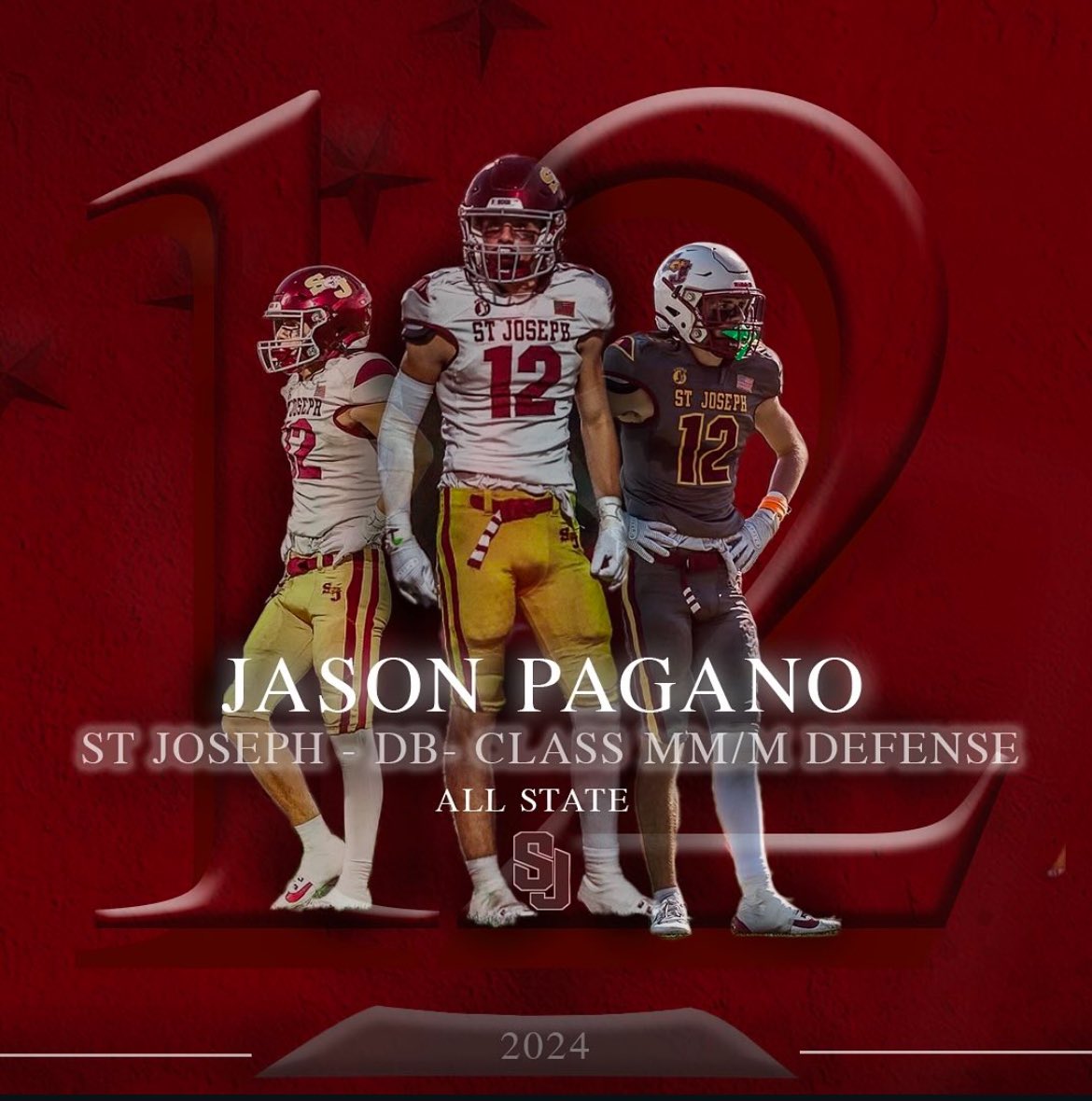 StJHogs's tweet photo. Congrats to TJ Wright WR Top 12 All-State, Jason Pagano DB Class MM/M First Team All-State and Jake Rios DB Class MM/M First Team All- State https://t.co/0gbxtQ5Qqe