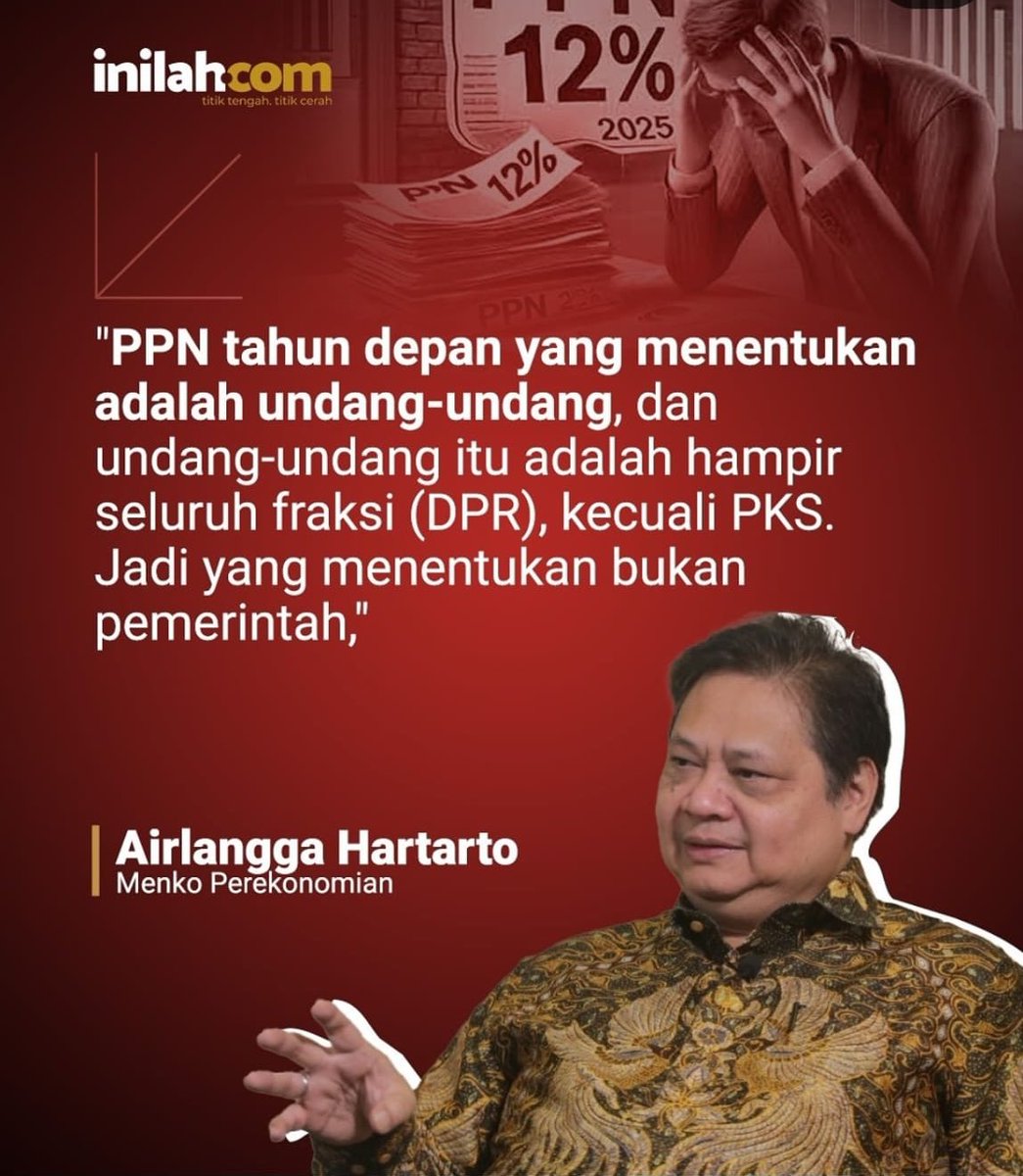 Intel_Imut's tweet photo. Loh ini fakta

29 oktober 2021 UU HPP itu diketok, tapi kemana berisiknya netizen

Dan sekarang menyalahkan presiden @prabowo karena kebijakan dari 2021 tersebut

Lalu ada pahlawan kesiangan pulak, buzzer PDIP teriak tolak PPN 12 persen https://t.co/gCsWKWOfoN