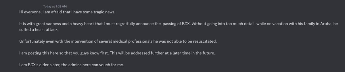 This message comes from the sister of my friend, Rob Lewis, aka BlackDevilX. I haven't the words to express how devastated I am about this. Rob had a significant impact in my life and was my friend for almost 20 years. He leaves behind a wife and two sons. I'll miss you, brother.