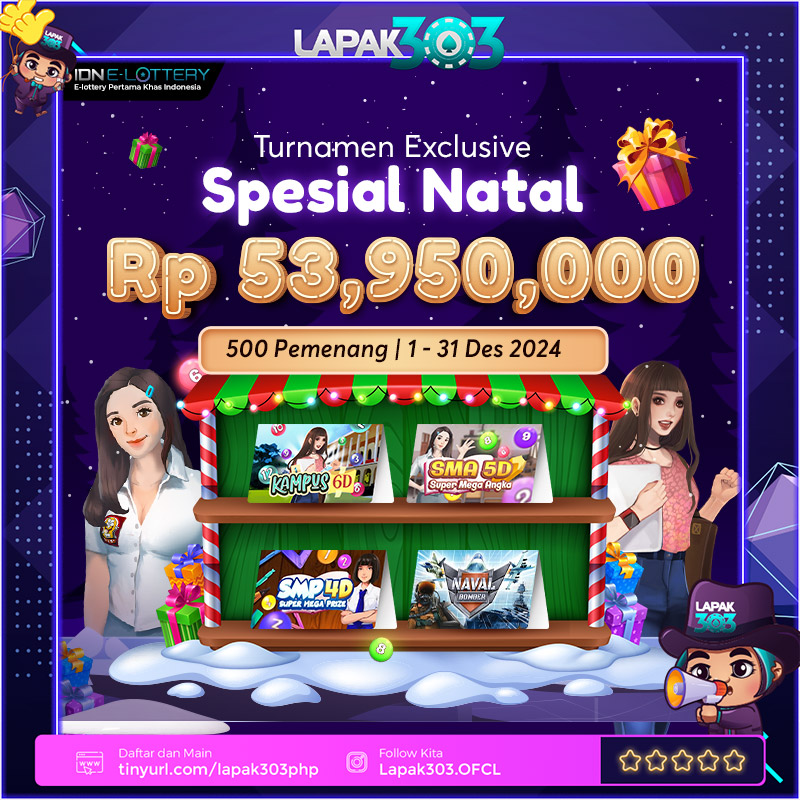 lapak303ofc's tweet photo. 🎉 Rayakan Natal di LAPAK303 dengan IDN E-Lottery Turnamen Spesial Natal! Total hadiah Rp 53.950.000 untuk 500 pemenang beruntung! Ikuti dari 1-31 Desember 2024 dan menangkan hadiahnya! 🎄💸 https://t.co/ZJUcuGjf4i