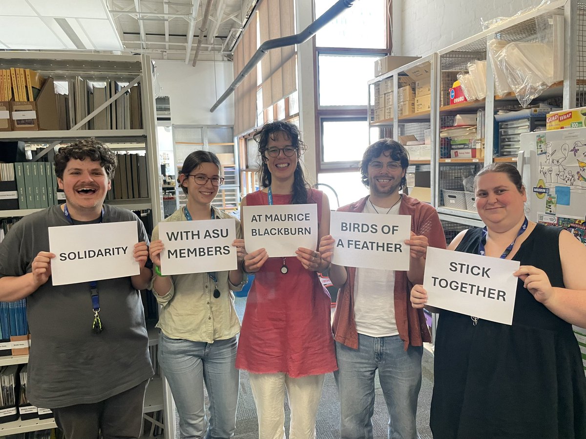 Solidarity with our fellow <a href="/ASU_VICPS/">ASU Victorian Private Sector Union</a> members at Maurice Blackburn taking industrial action today! 🦅 #ausunions