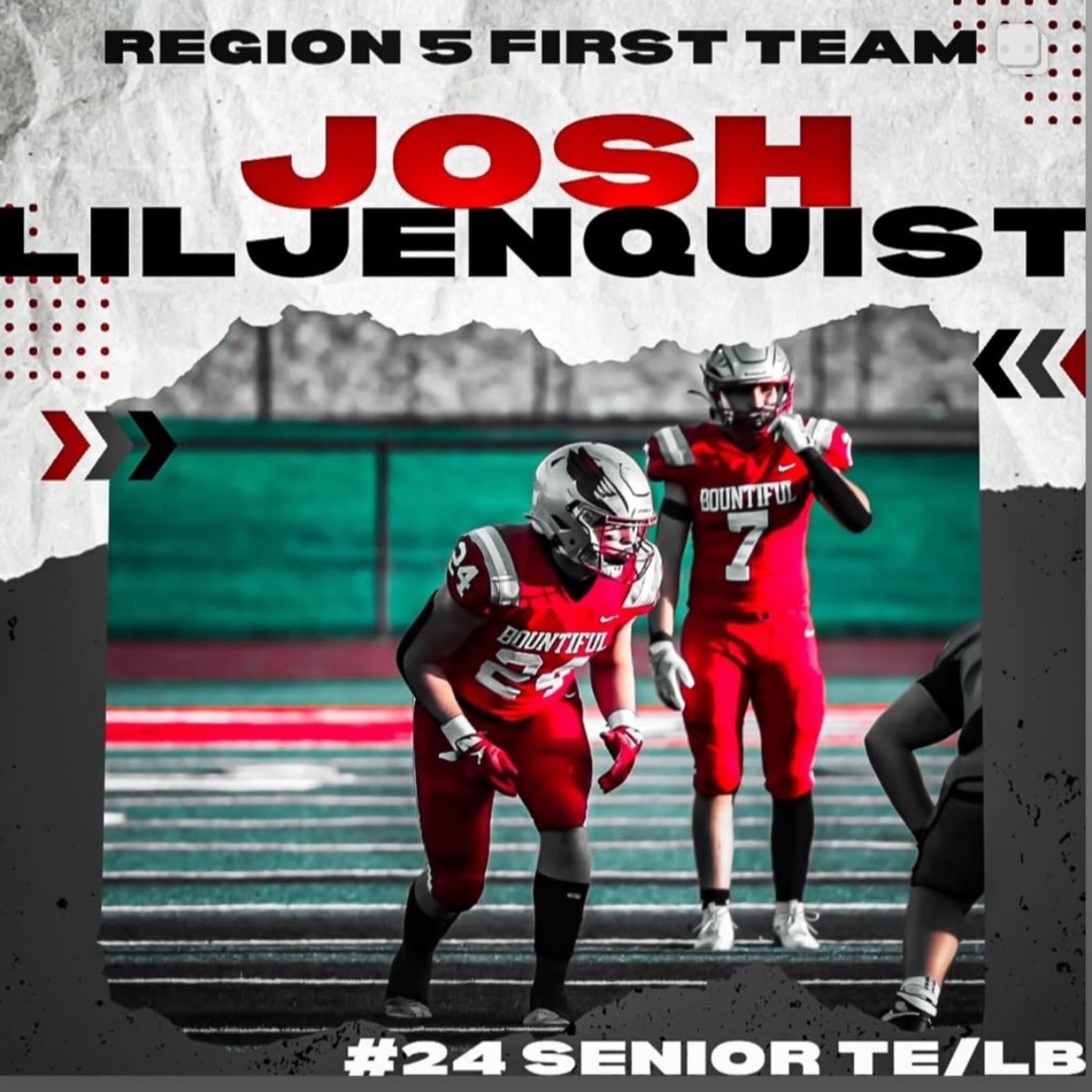 So thankful to be named first team all region and 5A All State Honorable Mention

Once again, only a reflection of all the love shown to me by coaches, teammates, family, and most importantly my Heavenly Father
